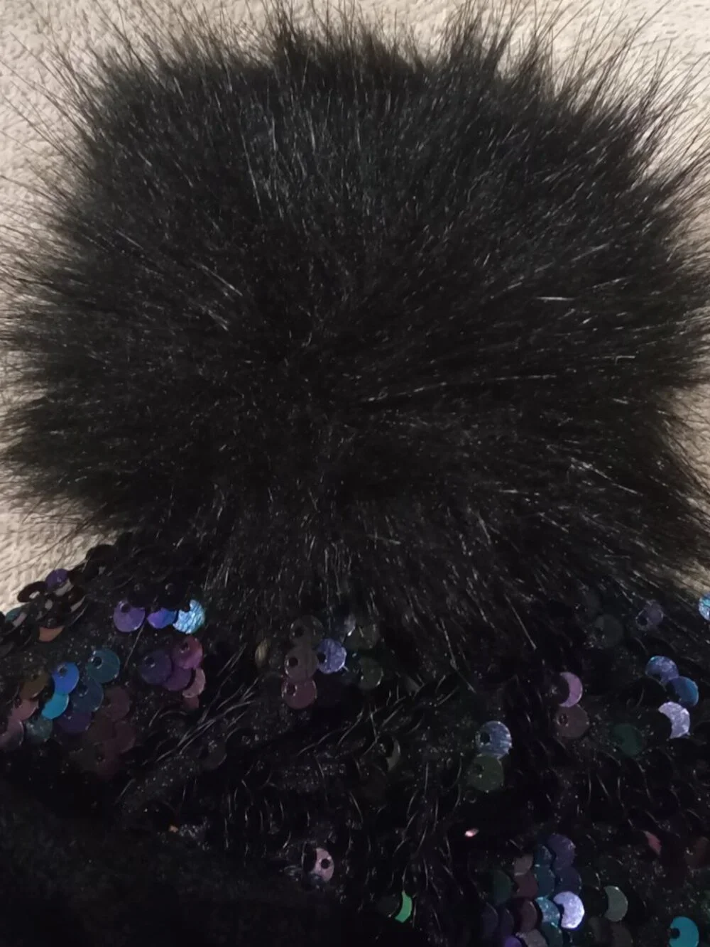 Black sequin JUSTICE hat and gloves